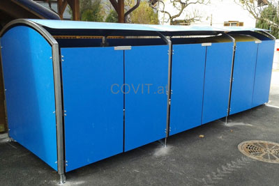 COVIT Mülltonnen Einhausung verkleidet mit HPL PLatten